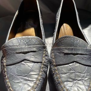 Paola Ferri Metallic Silver Loafers